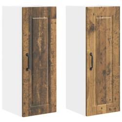 Lot de 2 armoires murales de cuisine modernes 30 x 31 x 80 cm avec 4 portes et 6 &eacute;tag&egrave;res en bois d