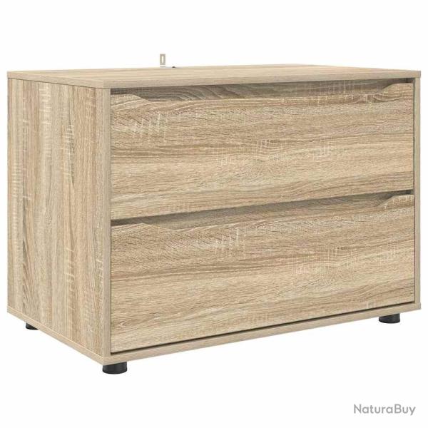 Armoire de rangement rectangulaire pratique minimaliste 80 x 48 x 57 cm en bois d'ing�nierie ch�ne