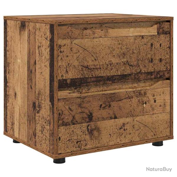 Armoire de rangement rectangulaire pratique minimaliste chambre salon 60 x 48 x 57 cm en bois ancie
