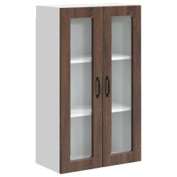 Armoire de cuisine murale moderne rangement int&eacute;rieur 60 x 31 x 100 cm en bois d'ing&eacute;nierie ch&ecirc;ne b