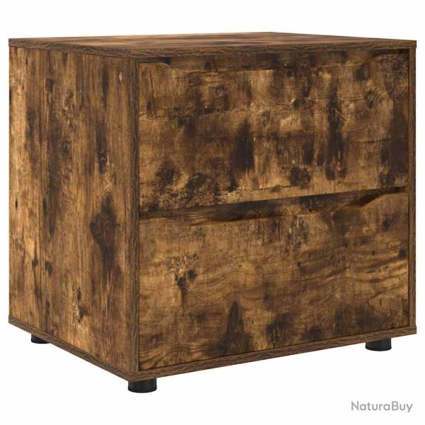 Armoire de rangement design �pur� ajustable 60 x 48 x 57 cm en bois d'ing�nierie ch�ne fum� 02_0054