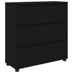 Armoire de rangement rectangulaire minimaliste pratique 80 x 31 x 81 cm en bois d'ing&eacute;nierie noir 0