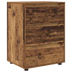 Armoire de rangement avec tiroirs espace de rangement 60 x 48 x 81 cm en bois d'ing&eacute;nierie bois anc