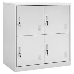Lot de 5 armoires &agrave; casiers modernes avec serrures 90 x 45 x 92 cm en acier gris clair 02_0055152