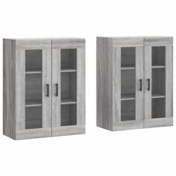 Lot de 2 armoires murales rangement pratique design moderne 69,5 x 34 x 90 cm en bois d'ing&eacute;nierie