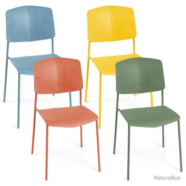 Lot de 4 chaises empilables pour salle � manger 54 x 46 x 84 cm confort ergonomique design moderne