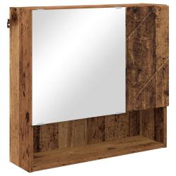 Armoire miroir moderne gain de place rangement salle de bain 59 x 17 x 55 cm en bois d'ing&eacute;nierie a