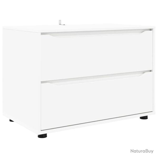 Armoire de rangement minimaliste fonctionnelle 80 x 48 x 57 cm en bois d'ing�nierie blanc 02_0054591