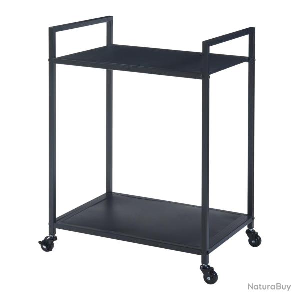 Chariot de service desserte cuisine salon meuble de rangement avec 2 �tag�res m�tal 69 x 50 x 36 cm