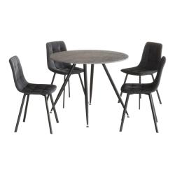 Ensemble chaise table de salle &agrave; manger pour 4 personnes effet b&eacute;ton / gris fonc&eacute; 03_0009433