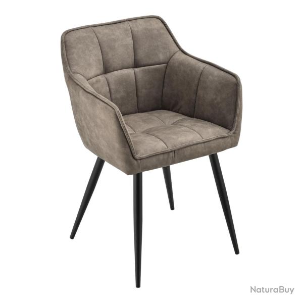 Lot de 2 chaises de salle � manger salon design moderne cuisine 81 x 57 x 53 cm taupe noir 03_00096