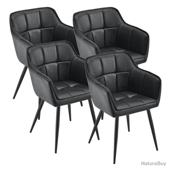Lot de 4 chaises de salle � manger moderne design robuste 81 x 57 x 53 cm noir 03_0009806
