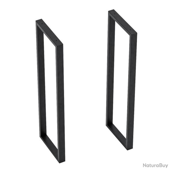 Set de 2 pieds de table acier 87 x 27 x 4 cm noir 03_0010592