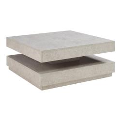 Table basse console d'appoint 76 x 76 x 38 cm effet b&eacute;ton clair 03_0010791