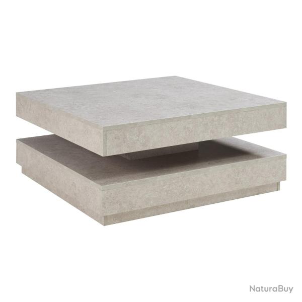 Table basse console d'appoint 76 x 76 x 38 cm effet b�ton clair 03_0010791
