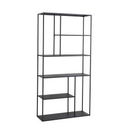 &Eacute;tag&egrave;re design intemporel salon chambre meuble de rangement autoportante acier 188 x 90 x 30 cm noi