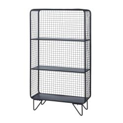 &Eacute;tag&egrave;re design intemporel salon chambre meuble de rangement autoportante m&eacute;tal 90 x 50 x 19 cm noir