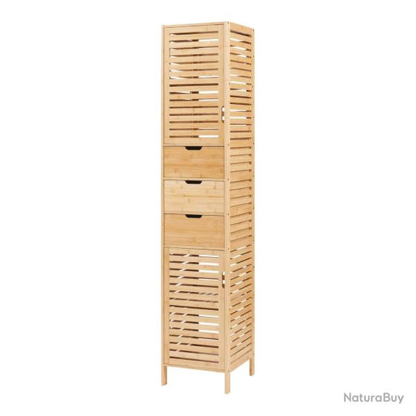 Meuble colonne de salle de bain bambou 180 x 35 x 35 cm 03_0009948