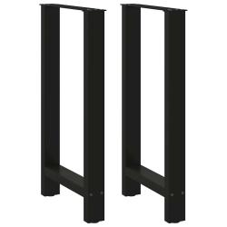 Lot de 2 pieds de table de bar carr&eacute;s ajustables 40 x 90 cm en acier noir 02_0057564
