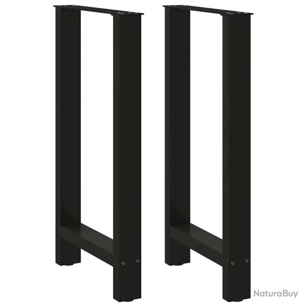 Lot de 2 pieds de table de bar carr�s ajustables 40 x 90 cm en acier noir 02_0057564