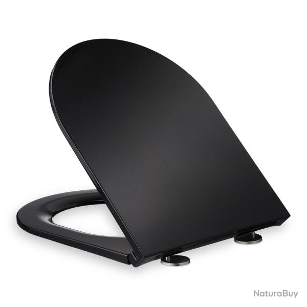 Abattant WC en forme de D amovible facile � nettoyer frein de chute 49 x 37 x 5 cm en r�sine thermo