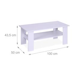 Table basse rectangulaire moderne avec rangement repas 100 x 50 x 53,5 cm en bois noir 13_0017975