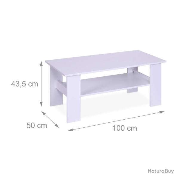 Table basse rectangulaire moderne avec rangement repas 100 x 50 x 53,5 cm en bois noir 13_0017975