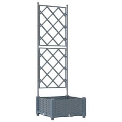 Cache-pot de jardin moderne ext&eacute;rieur 40 x 40 x 125,5 cm durable minimaliste en acier gris clair 02