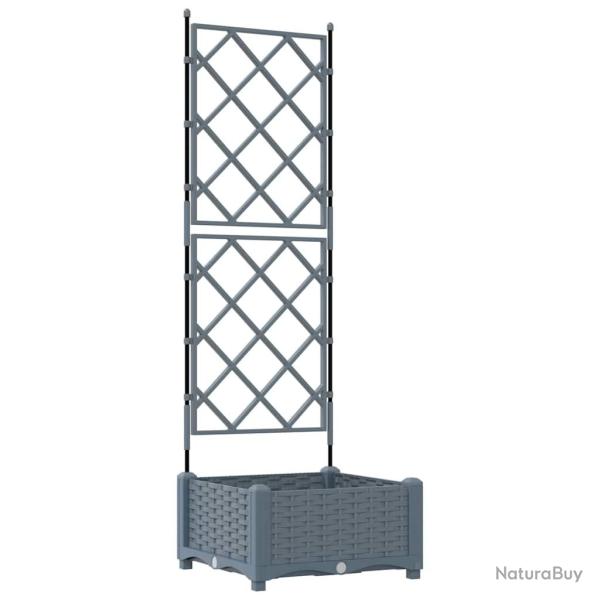 Cache-pot de jardin moderne ext�rieur 40 x 40 x 125,5 cm durable minimaliste en acier gris clair 02