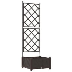 Cache-pot de jardin moderne ext&eacute;rieur 40 x 40 x 125 cm durable design chic en acier marron 02_00585
