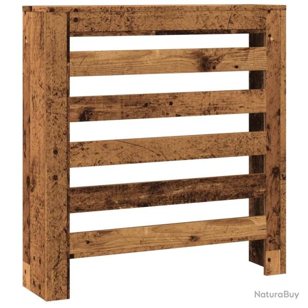 Cache-radiateur horizontal moderne pratique �tag�re 78 x 20 x 82 cm en bois d'ing�nierie vieux bois