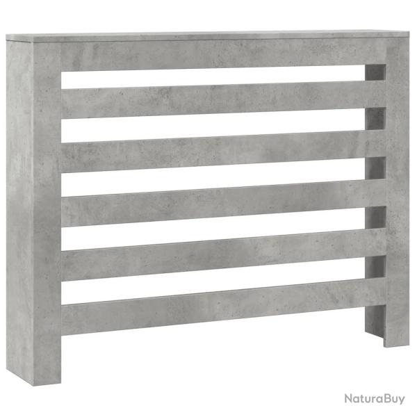 Cache-radiateur design moderne avec �tag�re fonctionnelle salon 104 x 20 x 82 cm en bois gris b�ton