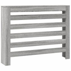 Cache-radiateur avec &eacute;tag&egrave;re moderne usage salon 104 x 20 x 82 cm en bois d'ing&eacute;nierie gris 02_0049