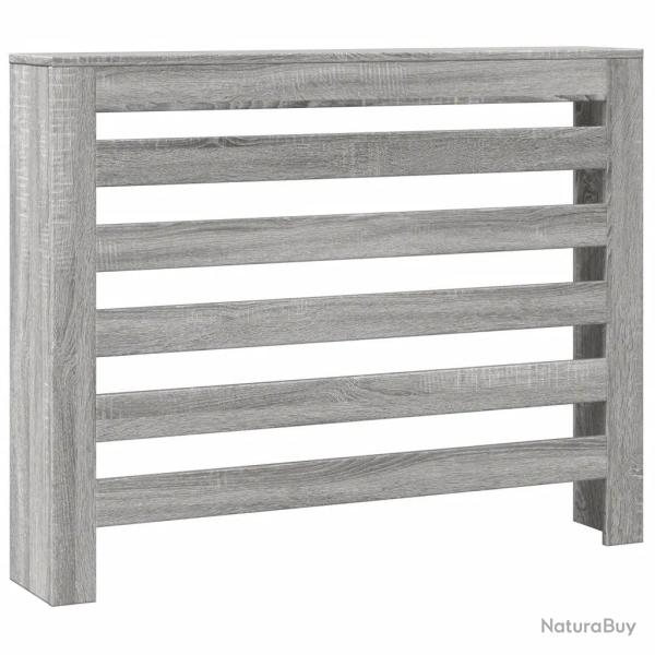 Cache-radiateur avec �tag�re moderne usage salon 104 x 20 x 82 cm en bois d'ing�nierie gris 02_0049