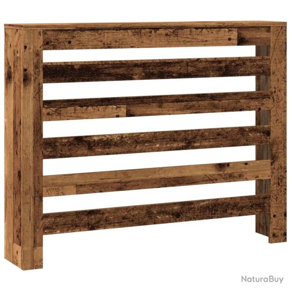 Cache-radiateur moderne avec �tag�re d�corative 104 x 20 x 82 cm en bois d'ing�nierie vieux bois 02