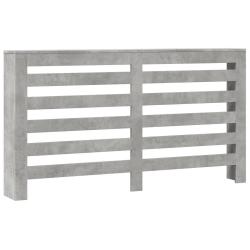 Cache-radiateur moderne avec &eacute;tag&egrave;re pratique salon 149 x 20 x 82 cm en bois d'ing&eacute;nierie gris b&eacute;to