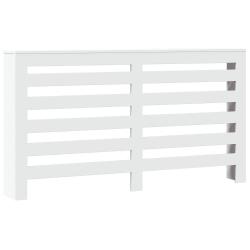 Cache-radiateur moderne avec &eacute;tag&egrave;re pratique 149 x 20 x 82 cm en bois d'ing&eacute;nierie blanc 02_0049780