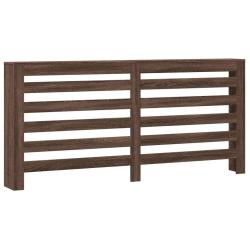 Cache-radiateur &eacute;tag&egrave;re moderne design 175 x 20 x 82 cm en bois d'ing&eacute;nierie ch&ecirc;ne marron 02_0049795
