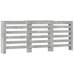 Cache-radiateur moderne avec &eacute;tag&egrave;re d&eacute;corative 205 x 21,5 x 83,5 cm en bois d'ing&eacute;nierie gris b&eacute;to