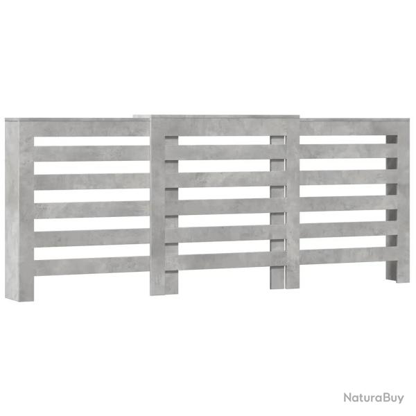 Cache-radiateur moderne avec �tag�re d�corative 205 x 21,5 x 83,5 cm en bois d'ing�nierie gris b�to