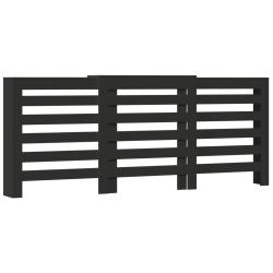 Cache-radiateur moderne avec &eacute;tag&egrave;re pratique salon 205 x 21,5 x 83,5 cm en bois d'ing&eacute;nierie noir