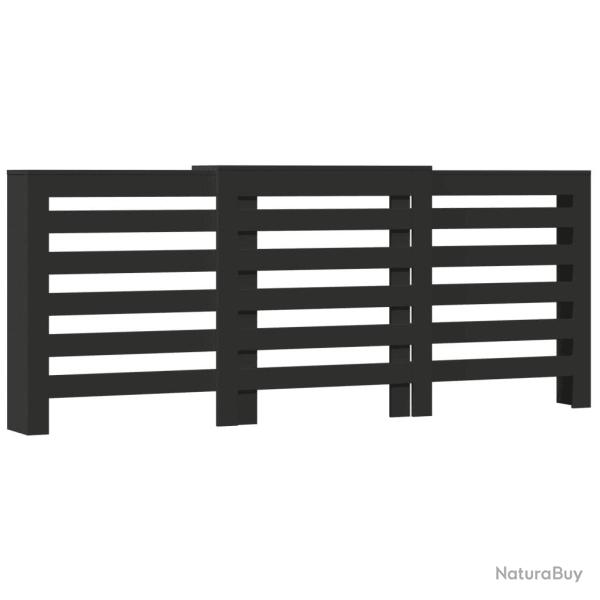 Cache-radiateur moderne avec �tag�re pratique salon 205 x 21,5 x 83,5 cm en bois d'ing�nierie noir