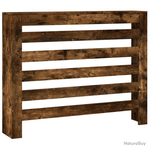 Cache-radiateur avec �tag�re moderne design salon 104 x 20 x 82 cm en bois d'ing�nierie ch�ne fum�