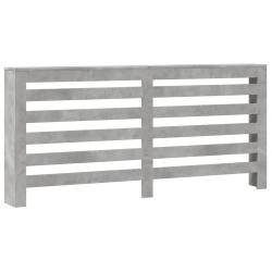 Cache-radiateur moderne avec &eacute;tag&egrave;re pratique 175 x 20 x 82 cm en bois d'ing&eacute;nierie gris b&eacute;ton 02_0