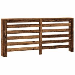 Cache-radiateur moderne avec &eacute;tag&egrave;re d&eacute;corative 175 x 20 x 82 cm en bois d'ing&eacute;nierie vieux bois 02