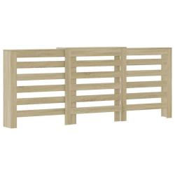 Cache-radiateur &eacute;tag&egrave;re moderne avec lattes 205 x 21,5 x 83,5 cm en bois d'ing&eacute;nierie ch&ecirc;ne sonoma