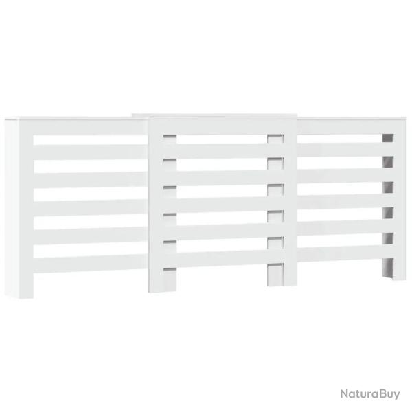 Cache-radiateur blanc vertical moderne avec �tag�re d�corative 205 x 21,5 x 83,5 cm en bois d'ing�n