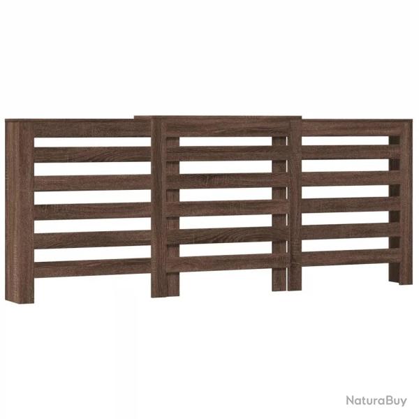 Cache-radiateur moderne avec �tag�re d�corative 205 x 21,5 x 83,5 cm en bois d'ing�nierie marron 02