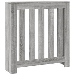 Cache-radiateur moderne avec &eacute;tag&egrave;re d&eacute;corative 78 x 20 x 82 cm en bois d'ing&eacute;nierie sonoma gris 02