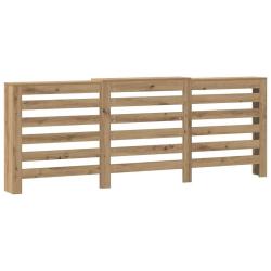 Cache-radiateur en bois d'ing&eacute;nierie avec &eacute;tag&egrave;re style moderne 205 x 21,5 x 83,5 cm en bois ch&ecirc;ne